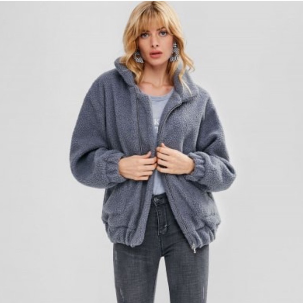 NEW Gray Sherpa jacket